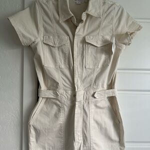 Good American Off-White Short Sleeve Jumpsuit
